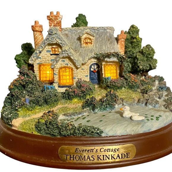 Thomas Kinkade Everett's Cottage Christmas Village Lighted Cottage Collection - Picture 1 of 12